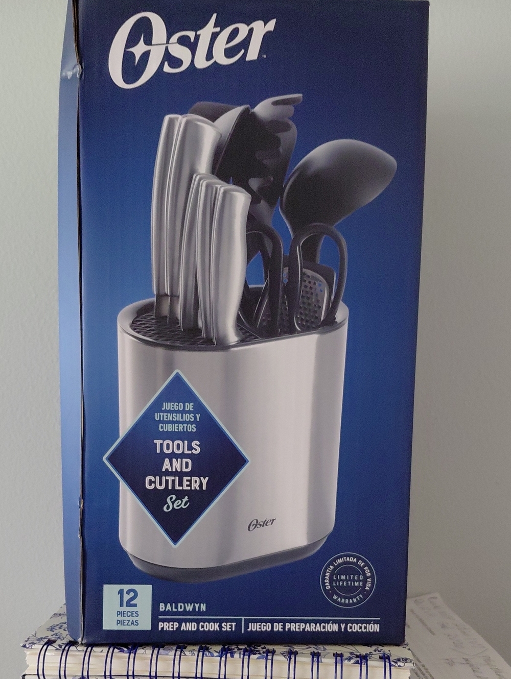 Oster Stainless Steel and Black Kitchen Tool & Cutlery Set 12 Pieces